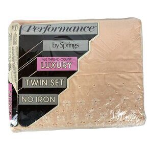 Performance By Springs Luxury No Iron 160 Thread Count Twin Sheet Set Peach Pink